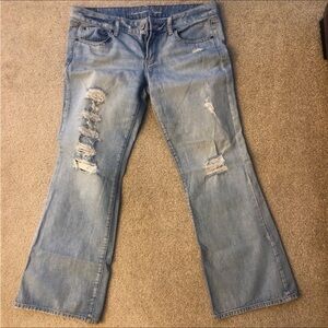 American Eagle Outfitters Light Blue Distressed Boyfriend Jeans